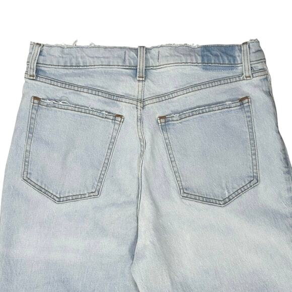 Abercrombie & Fitch Ultra High Rise 90s Straight Jeans Light Destructed Wash - Picture 6 of 9